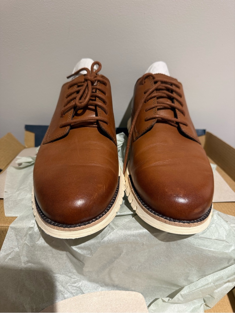 Cole Haan Men's Chestnut Brown Leather Derby Shoes